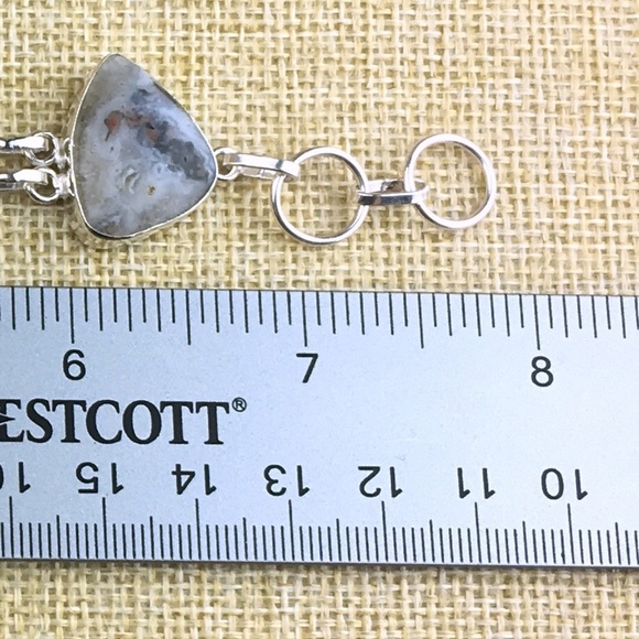 New Natural Solar Quartz Stone Silver Overlay Toggle Bracelet 7 & 7 3/4 - Picture 5 of 8